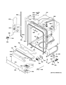 Body Parts 1 Diagram and Parts List for GDT630PGM5BB  General Electric Dishwasher