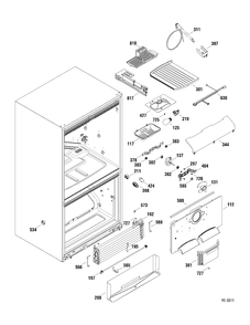 FZ SECTION Diagram and Parts List for PFRS5NBXASS  General Electric Refrigerator
