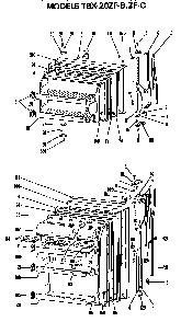 Doors Diagram and Parts List for TBX20ZFB  General Electric Refrigerator