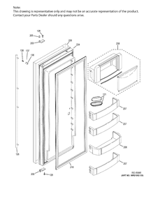 FF DOOR Diagram and Parts List for ZISS480DKBSS  General Electric Refrigerator