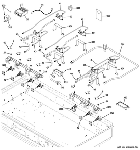 GAS & BURNER PARTS Diagram and Parts List for ZGU486NRP7SS  General Electric Range