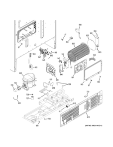 MACHINE COMPARTMENT Diagram and Parts List for ZWE23ESHNSS  General Electric Refrigerator