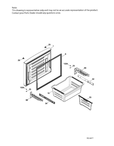 FZ DOOR Diagram and Parts List for PFE24JGKAKWW  General Electric Refrigerator