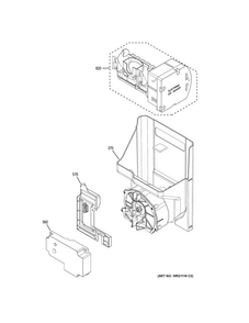 Ice Maker & Dispenser Diagram and Parts List for GFE24JGKAFWW  General Electric Refrigerator