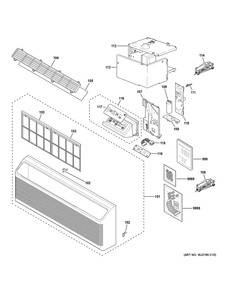 Grille And Control Parts Diagram and Parts List for AZ65H07DQCW5  General Electric Air Conditioner