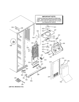 Freezer Section Diagram and Parts List for GZS22IMNBHES  General Electric Refrigerator