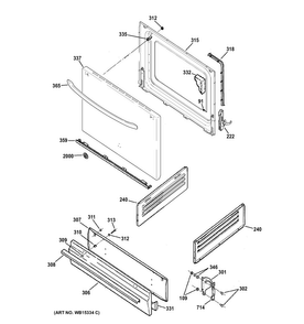 Part Location Diagram of WB10X21955 GE Door Hinge