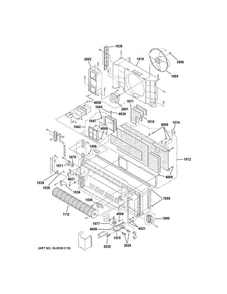 Motor & Chassis Parts Diagram and Parts List for AZ61H15EACM3  General Electric Air Conditioner