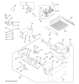 Ice Maker & Dispenser Diagram and Parts List for GSL22JGDDLS  General Electric Refrigerator