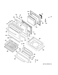 Door & Drawer Parts Diagram and Parts List for P2B940SEF1SS  General Electric Range