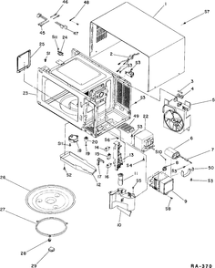 BODY PARTS Diagram and Parts List for GTC0611BJ03  General Electric Microwave