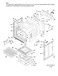 BODY PARTS Diagram and Parts List for JCGSS66SEL1SS  General Electric Range