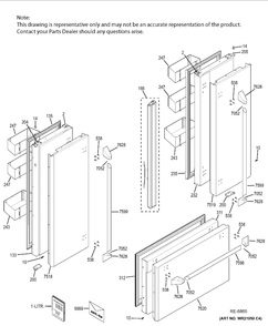 DOORS Diagram and Parts List for ZIPP360NHASS  General Electric Refrigerator