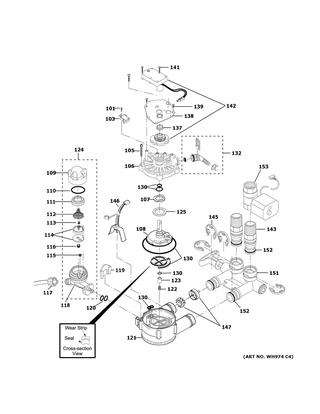 Pump Diagram and Parts List for GXSHC40N00  General Electric Water Filter System