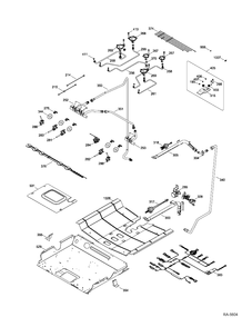 GAS & BURNER Diagram and Parts List for PCGS910SEF1SS  General Electric Range