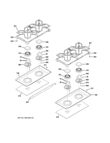 COOKTOP Diagram and Parts List for ZGP484NGR4SS  General Electric Range