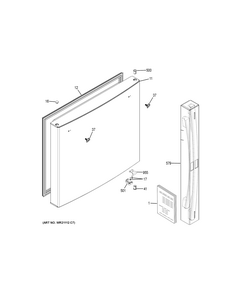 Freezer Door Diagram and Parts List for GBE21DSKARSS  General Electric Refrigerator
