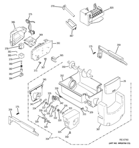Ice Maker And Dispenser Diagram and Parts List for MBC12GAZLSS  General Electric Refrigerator