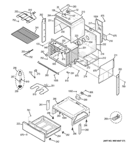 Body Parts Diagram and Parts List for JS250RF1SS  General Electric Range