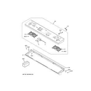Control Panel Diagram and Parts List for PHS93XYP8FS  General Electric Range