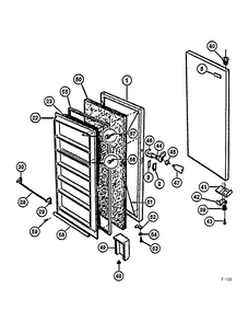 FREEZER DOOR Diagram and Parts List for 86130  General Electric Freezer