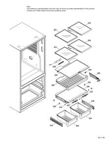 FRESH FOOD SHELVES FF Diagram and Parts List for PFE24JMKBKES  General Electric Refrigerator