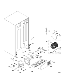 System Diagram and Parts List for JCB870SF2SS  General Electric Range
