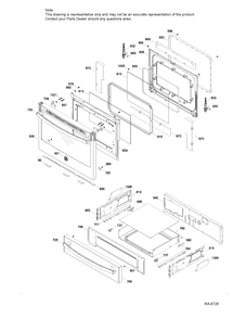DOOR PARTS Diagram and Parts List for JCS860DF3WW  General Electric Range