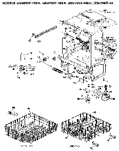 Tub Assembly Diagram and Parts List for GSD725S-48BA  General Electric Dishwasher