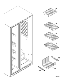 FZ SECTION Diagram and Parts List for DSR25UGTABB  General Electric Refrigerator