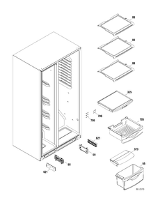 FF SHELVES Diagram and Parts List for GSR23YBWASS  General Electric Refrigerator