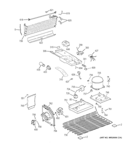 Machine Compartment Diagram and Parts List for GTH18CCEHRBB  General Electric Refrigerator