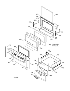 DOOR Diagram and Parts List for JCAP750WM2WW  General Electric Range