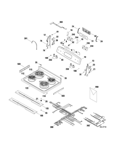 CONTROLS & COOKTOP Diagram and Parts List for JCBS64DM2WW  General Electric Range