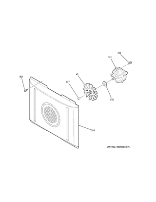 Convection Fan Diagram and Parts List for PB960EJ5ES  General Electric Range