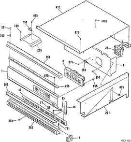 CONTROL PANEL Diagram and Parts List for JCKP14WP1  General Electric Range