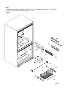 Part Location Diagram of WR01L02027 GE FRAME MEAT PAN Assembly