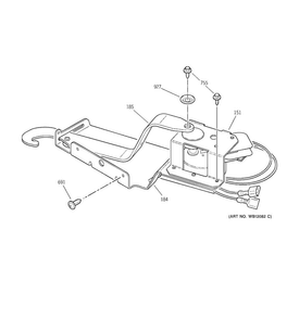 Door Lock Diagram and Parts List for JGRP20SEN2SS  General Electric Wall Oven