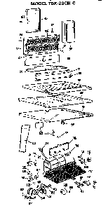 Unit Parts Diagram and Parts List for TBX23CHC  General Electric Refrigerator