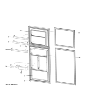 DOORS Diagram and Parts List for HA12TG21SW  General Electric Refrigerator