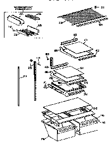 Shelf Diagram and Parts List for TBX18JATJRWH  General Electric Refrigerator