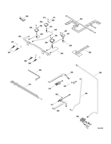 Part Location Diagram of WS01F03894 GE BURNER CAP Assembly (12000)