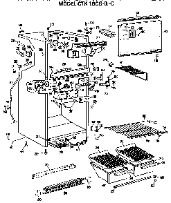 Cabinet Parts Diagram and Parts List for CTX18CGC  Hotpoint Refrigerator