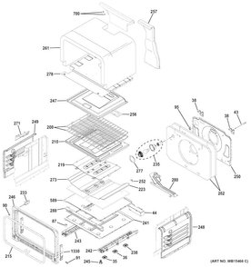 Lower Oven Diagram and Parts List for JGB860EEJ1ES  General Electric Range