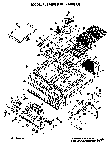 Top Diagram and Parts List for JSP48GJ8  General Electric Range