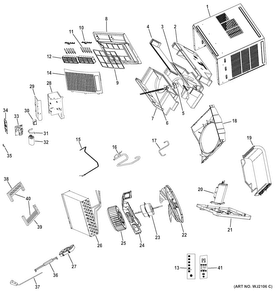 Part Location Diagram of WJ82X20077 GE CONTROL PANEL