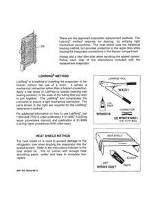 Evaporator Instructions Diagram and Parts List for PSE25KGHGHWW  General Electric Refrigerator