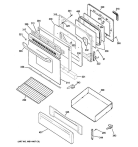 Door & Drawer Parts Diagram and Parts List for RGB780DEH2BB  Hotpoint Range