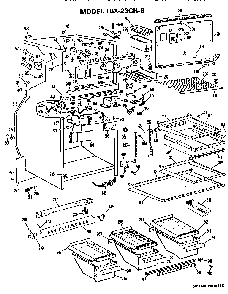 Cabinet Parts Diagram and Parts List for TBX23CHB  General Electric Refrigerator