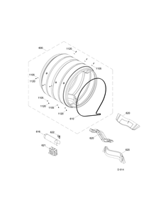 DRUM ASM Diagram and Parts List for GTMS820GD0WS  General Electric Dryer